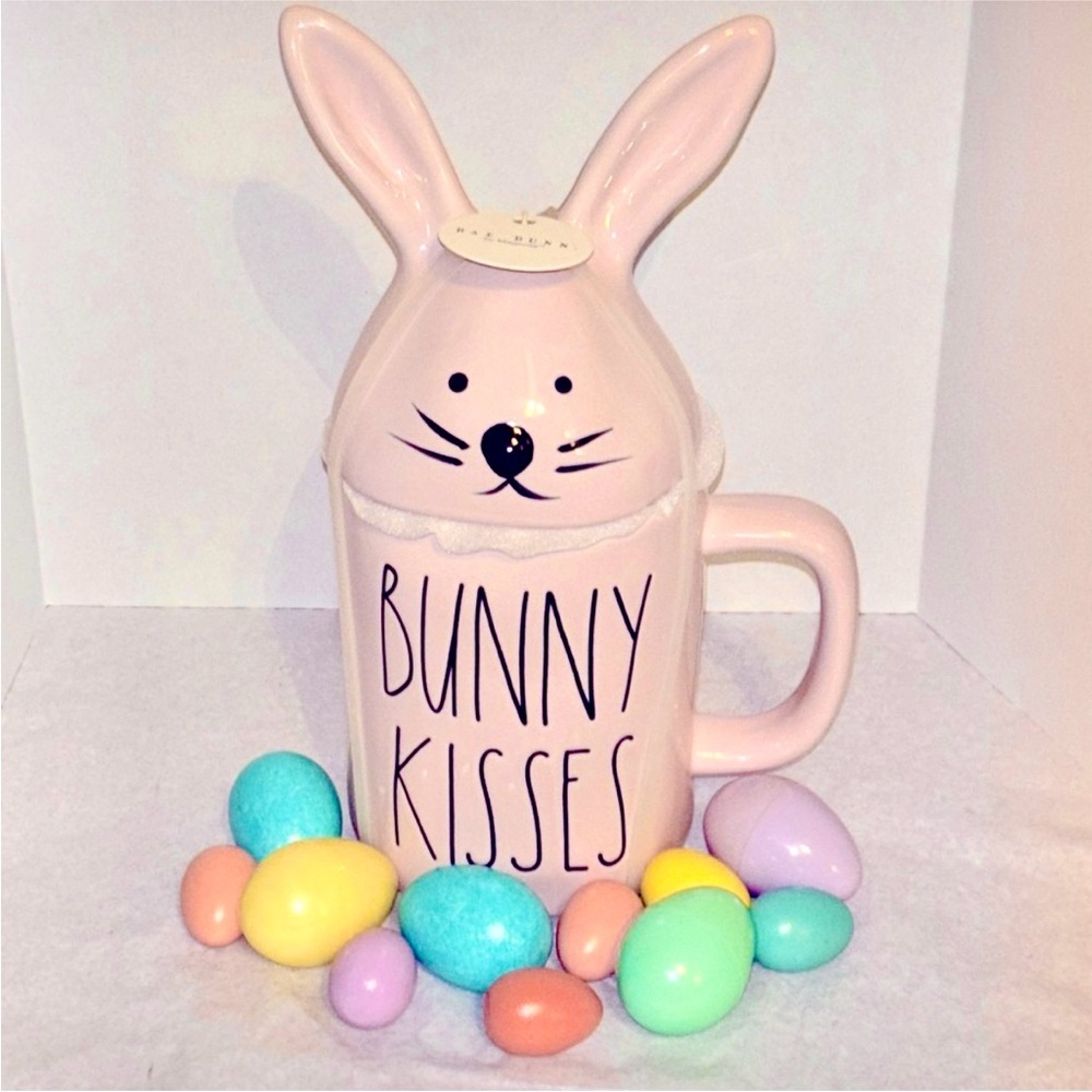 Rae Dunn Pink BUNNY KISSES Mug